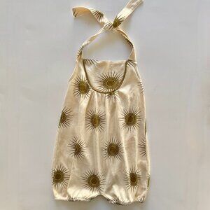 Kate Quinn Halter Romper | Sunburst Print | Cream & Gold | 2T | NWT